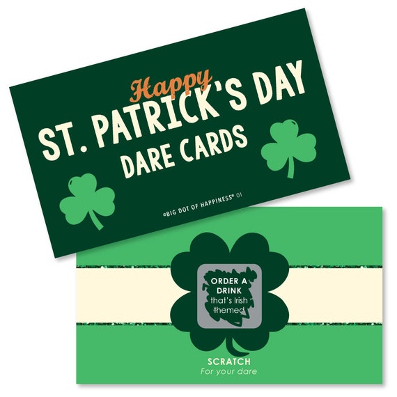 St. Patrick's Day - Scratch Off Game - Saint Patty's Day Party Game Cards - St. Patrick's Day Scratch Off Dare Cards - 22 Cards Il_570xn