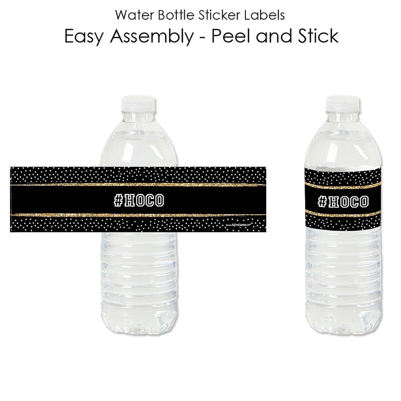 HOCO Dance - Water Bottle Sticker Labels - Homecoming Waterproof Self ...