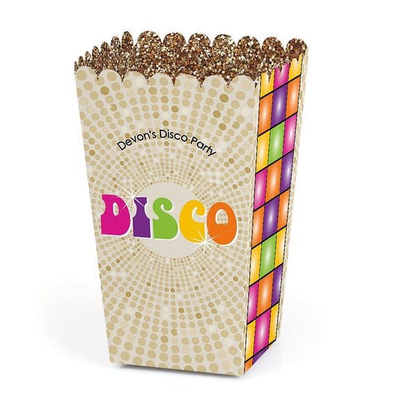 70's Disco - Popcorn Boxes (12 Pack) - Movie Theatre Style Personalized Popcorn Treat Box - 1960s Disco Fever Party Favor Box - 70s Party Il_570xn