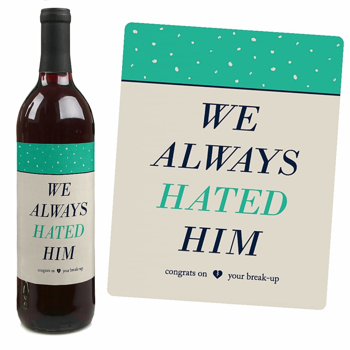 Break-up Therapy Wine Bottle Labels for Women and Men Set | Etsy