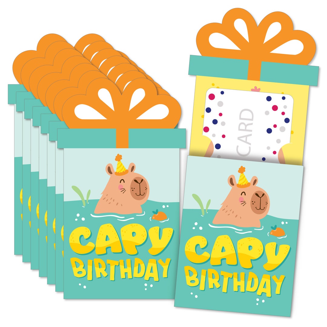 Capy Birthday - Capybara Party Money and Gift Card Sleeves - Nifty ...