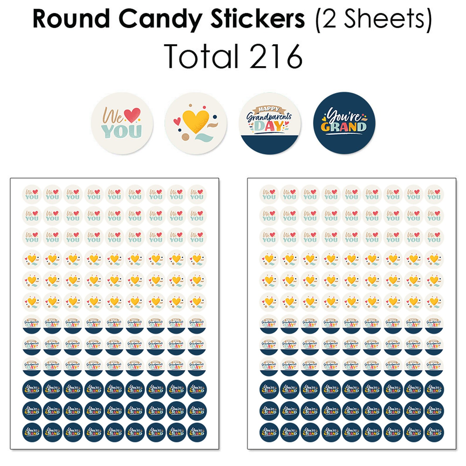 Happy Grandparents Day Mini Candy Bar Wrappers Round Candy Etsy