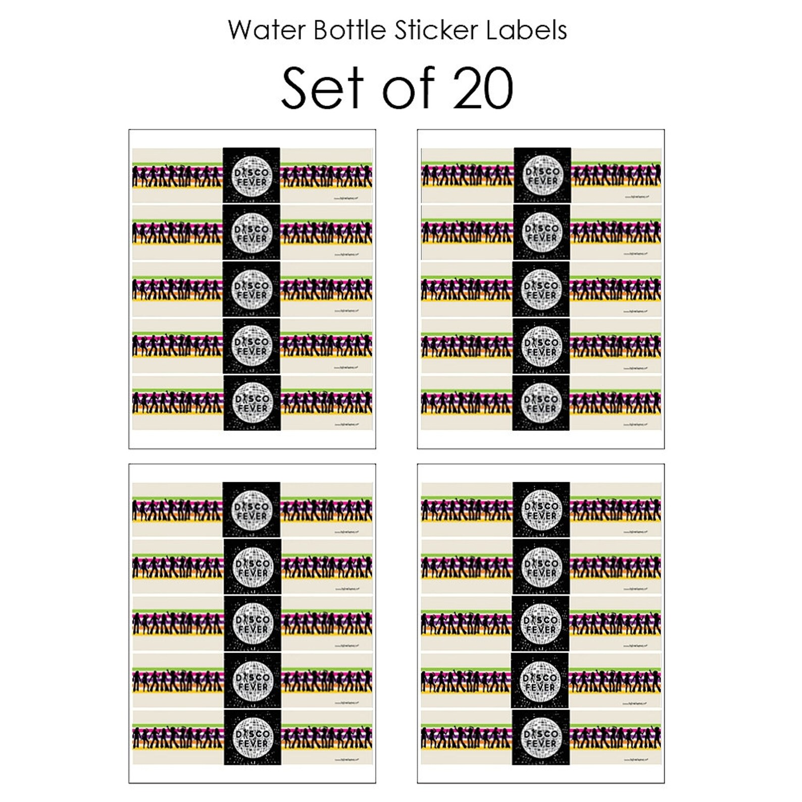 70's Disco Water Bottle Sticker Labels Waterproof Self - Etsy