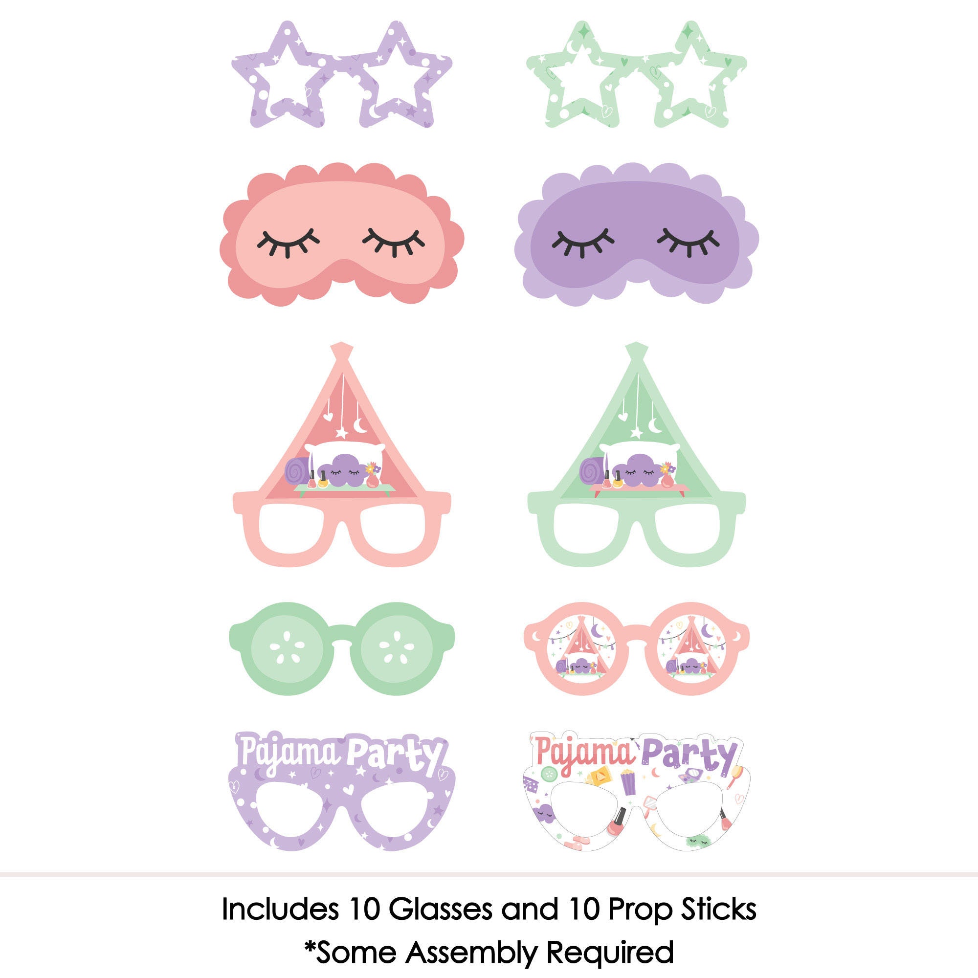 Big Dot of Happiness Pajama Slumber Party - Girls Sleepover Birthday Party  Favors and Cupcake Kit - Fabulous Favor Party Pack - 100 Pieces