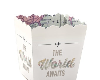 World Awaits - Party Mini Favor Boxes - Travel Theme Graduation Party Treat Candy Boxes - Set of 12