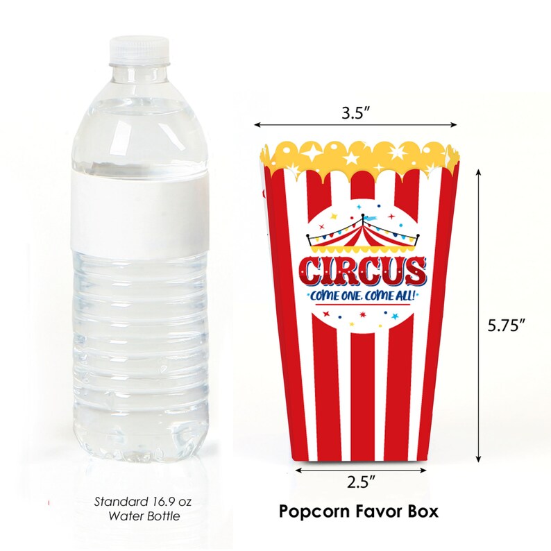 Carnival Step Right Up Circus Carnival Themed Favor Popcorn Treat Boxes Set of 12 image 2