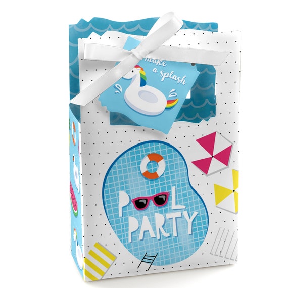 Make a Splash - Pool Party - Summer Swimming Party or Birthday Party Favor Boxes - Set of 12 Il_570xn