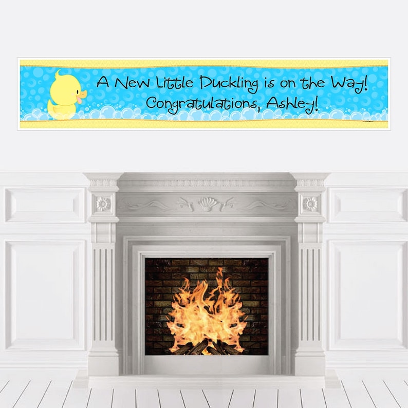 Ducky Personalized Banner Baby Shower Banner Decorations Personalized Rubber Ducky Party Decorations Custom Birthday Party Banner