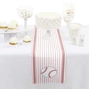 Batter Up Baseball Petite Baby Shower or Birthday Party Paper Table Runner 12 x 60 inches image 2