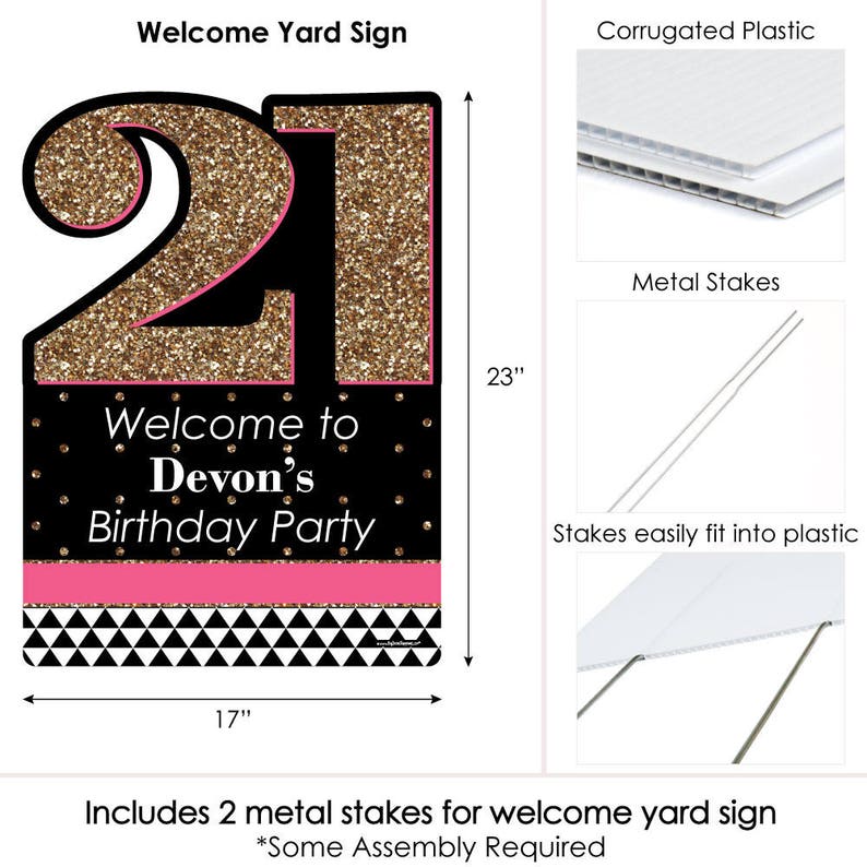 Finally 21 Girl Birthday Party Personalized Welcome Yard Sign 21st Birthday Party Lawn Sign 21st Birthday Party Decorations