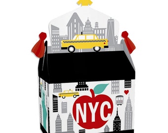 Paisaje urbano de Nueva York: cajas de regalo para fiestas - Cajas de regalo para fiestas de la ciudad de Nueva York - Juego de 12
