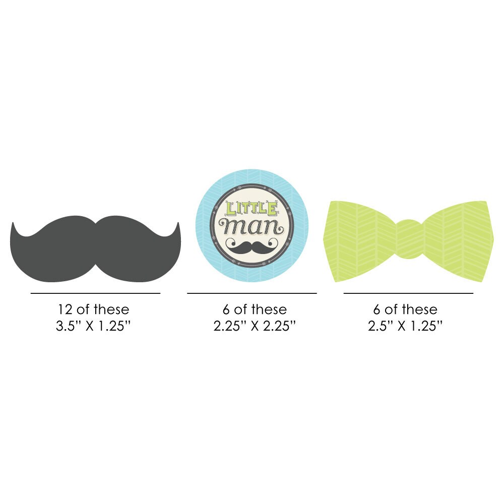 Dashing Little Man Mustache Party Die-cut Straw Decorations | Etsy