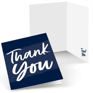 Navy Blue Elegantly Simple - Events or Parties Thank You Cards (8 count)