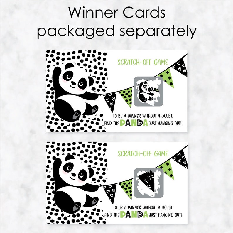 Party Like a Panda Bear Scratch Off Game Panda Baby Shower Birthday Party Game Cards Panda Bear Party Scratch Off Game 22 Count image 3