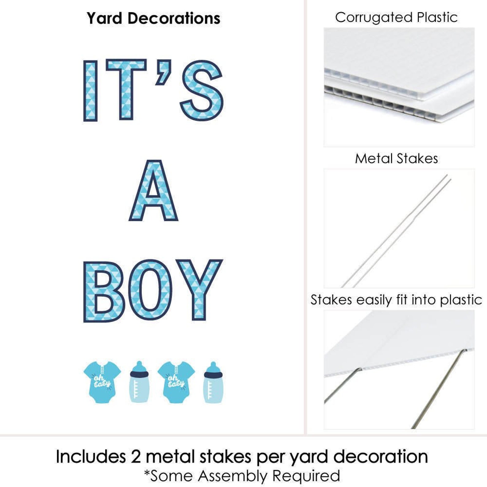 It's A Boy Yard Sign Outdoor Lawn Decoration Boy Baby Etsy