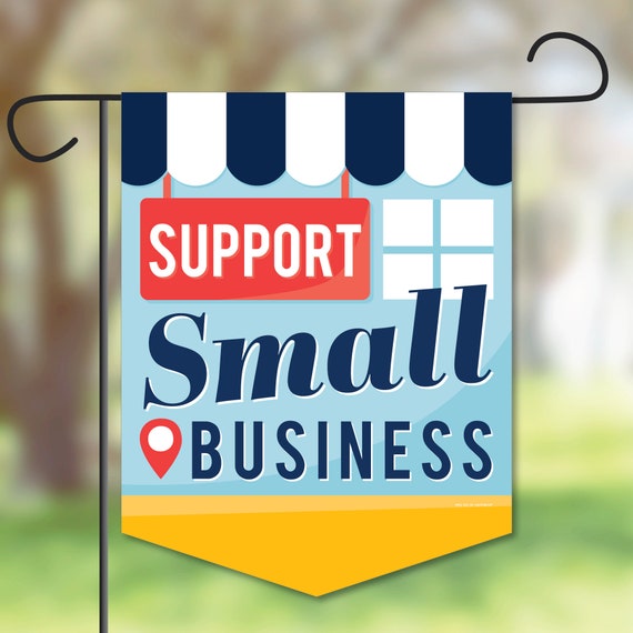 Support Small Business - Outdoor Lawn and Yard Home Decorations - Thank You Garden Flag - 12 x 15.25 inches Il_570xn