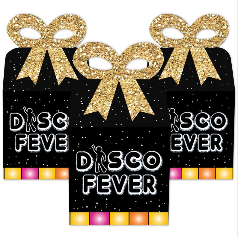 70s Disco Square Favor Gift Boxes 1970s Disco Fever Party Etsy