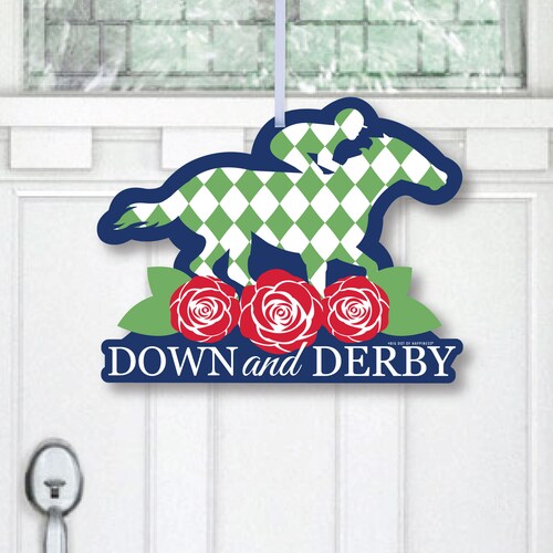 Kentucky Horse Derby - Hanging Porch Horse Race Party Outdoor Decorations - Front Door Decor - 1 Piece Sign