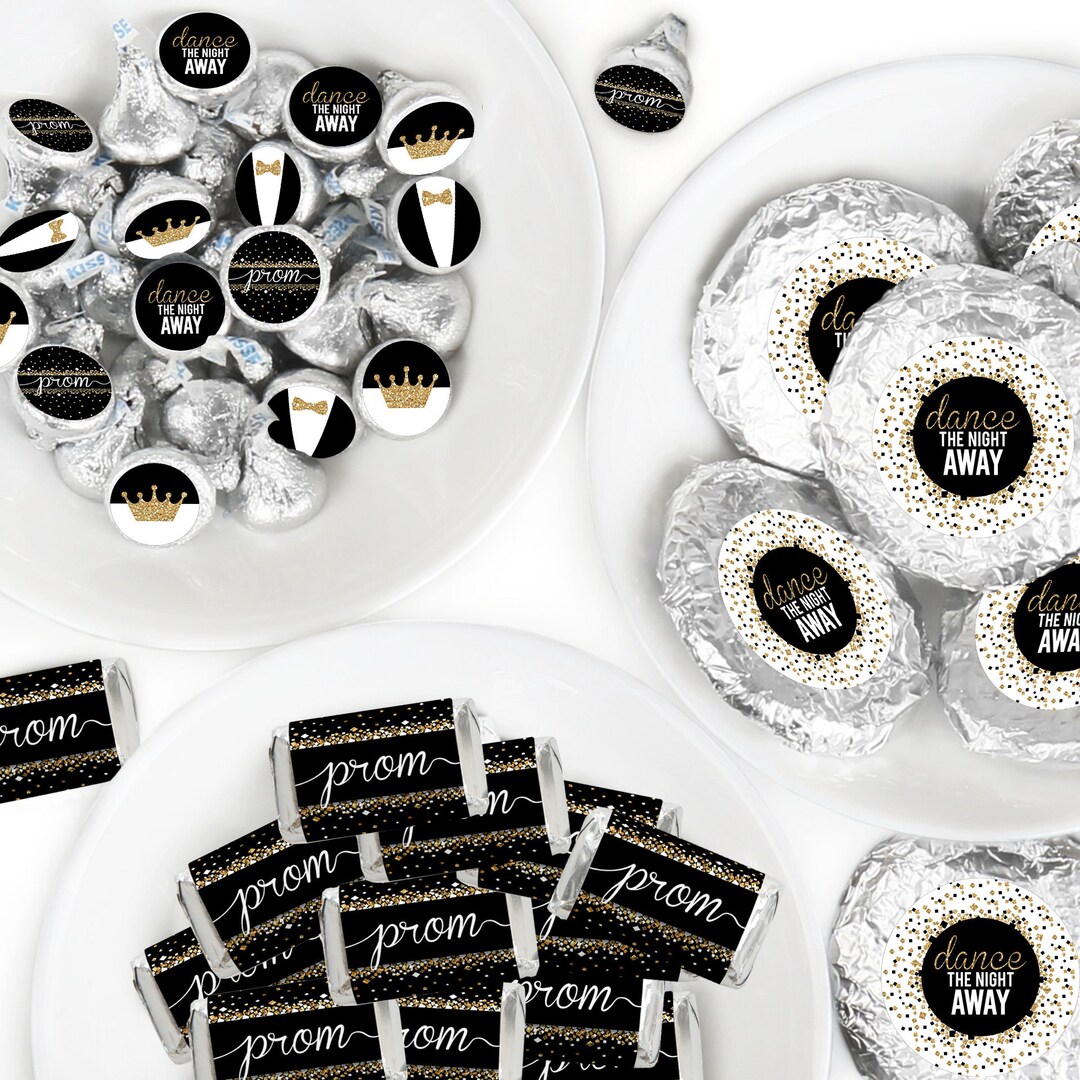 Prom - Mini Candy Bar Wrappers, Round Candy Stickers and Circle ...