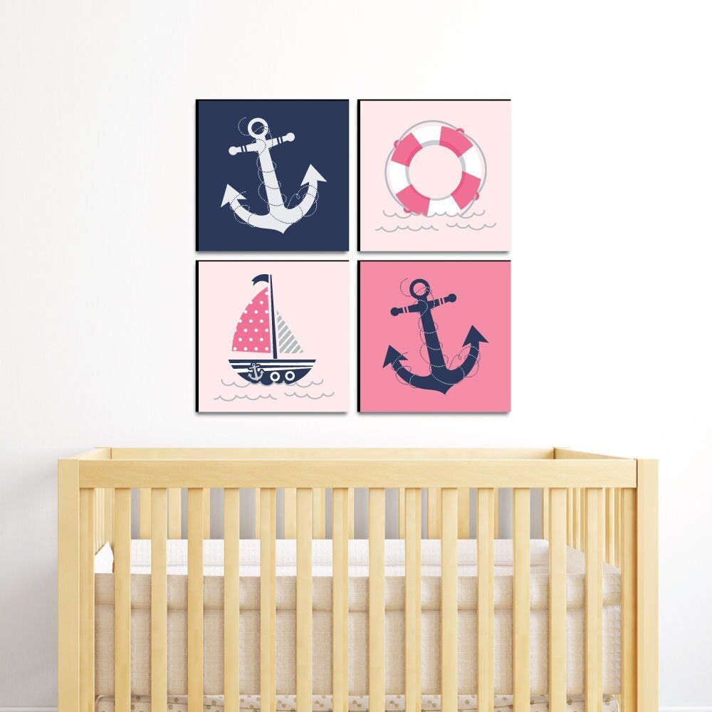 Nautical Girl Kids Room Nursery & Home Décor 11 X 11 Etsy