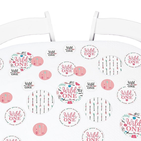 She's a Wild One - Boho Floral 1st Birthday - Giant Circle Confetti - First Birthday Party Decorations - Large Confetti Party Supplies-27 Ct Il_570xn