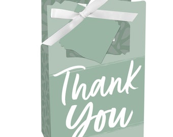 Sage Green Elegantly Simple - Guest Party Favor Boxes - Set of 12