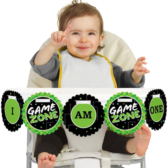 Game Zone 1st Birthday - I Am One - First Birthday High Chair Banner - First Birthday Party Decorations Il_570xn
