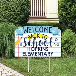 Back to School - First Day of School Classroom Yard Sign Lawn Decorations - Personalized Party Yardy Sign