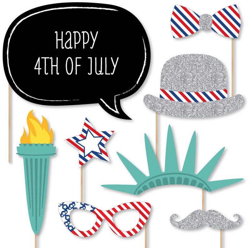 20-pc-fourth-of-july-photo-booth-props-fourth-of-july-kit-etsy