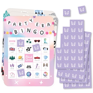 In My Party Era - Picture Bingo Cards and Markers - Celebrity Concert Party Bingo Game - Set of 18