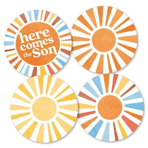 Here Comes The Son Baby Shower Decor, Sun Shaped Party Decorations, DIY Boy Boho Sprinkle Celebration Essentials - Set of 20