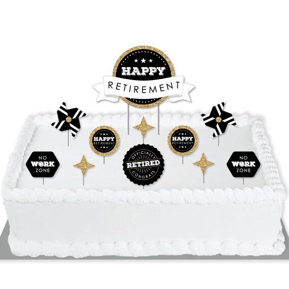 Happy Retirement Retirement Party Cake Decorating Kit Happy Retirement Cake Topper Set 11 Pieces By Big Dot Of Happiness Catch My Party