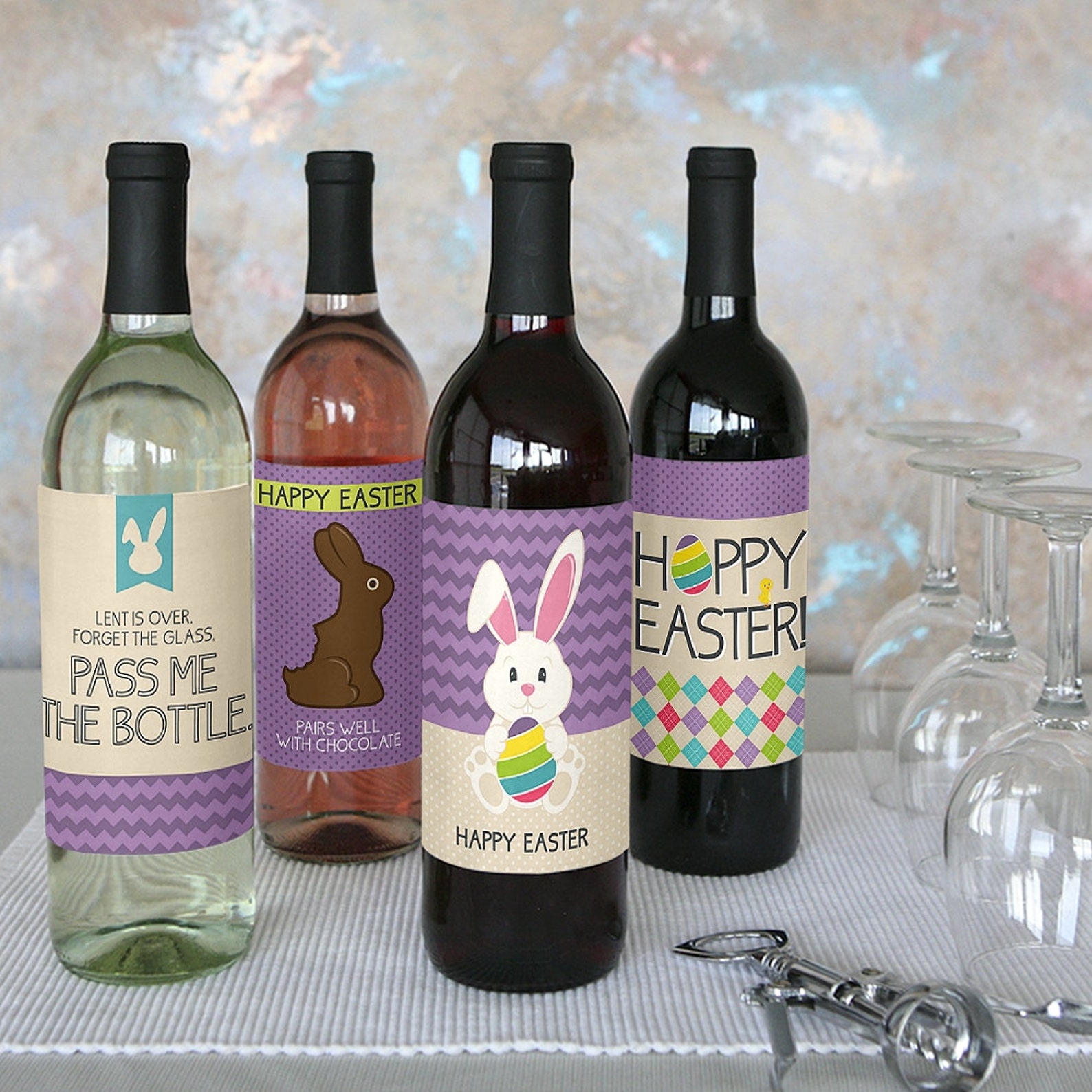 Easter Wine Bottle Labels Easter Wine Bottle Labels for Etsy