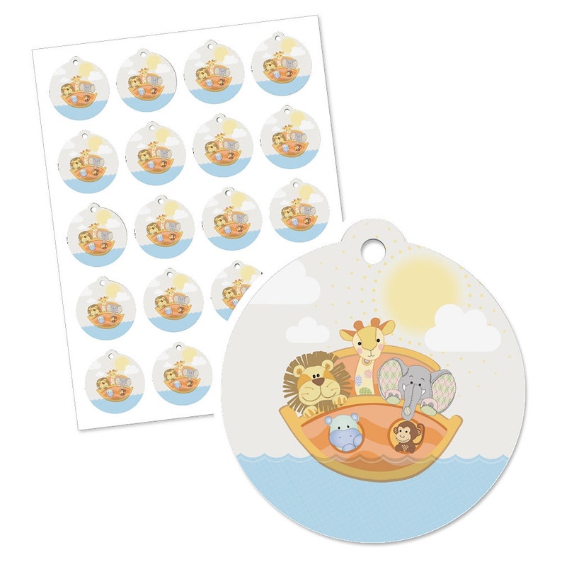 Noah's Ark Baby Shower or Birthday Party Favor Gift Tags | Etsy