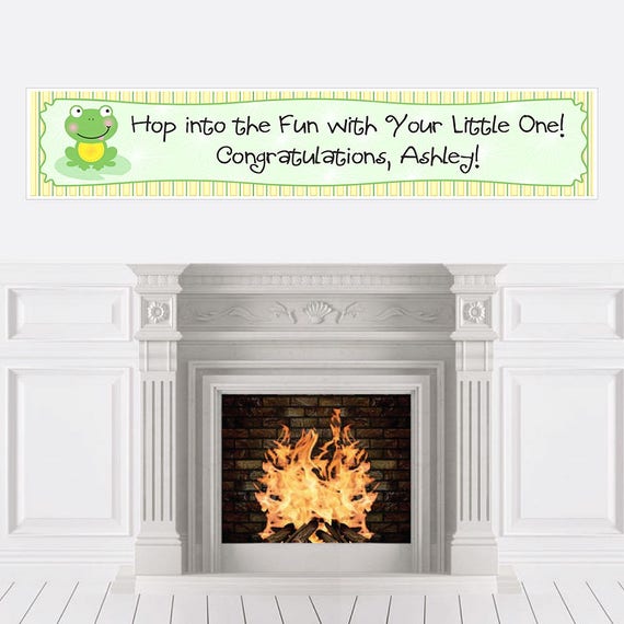 Froggy Frog Personalized Banner Baby Shower Banner Decorations