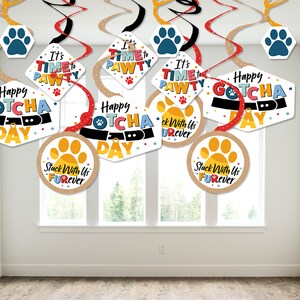 Happy Gotcha Day Dog and Cat Pet Adoption Party Hanging Decor Party Decoration Swirls Set of 40 image 3