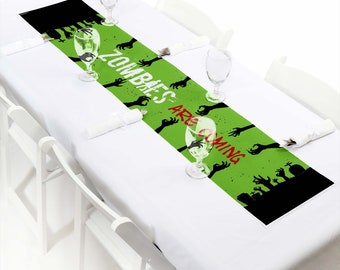 Zombie Zone - Petite Halloween or Birthday Zombie Crawl Party Paper Table Runner - 12 x 60 inches