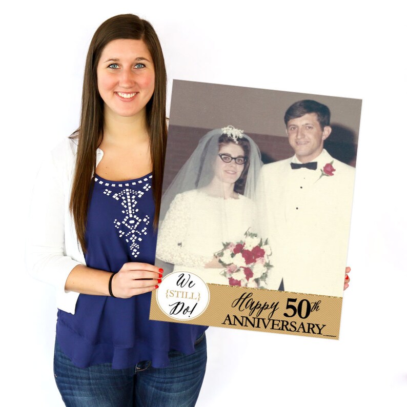 50th Anniversary Photo Yard Sign Wedding Anniversary Party Etsy