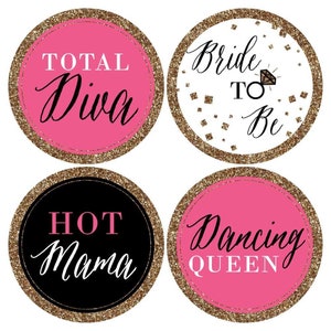 Girls Night Out Bachelorette Party Name Tags Party Badges Sticker Set of 12 image 3