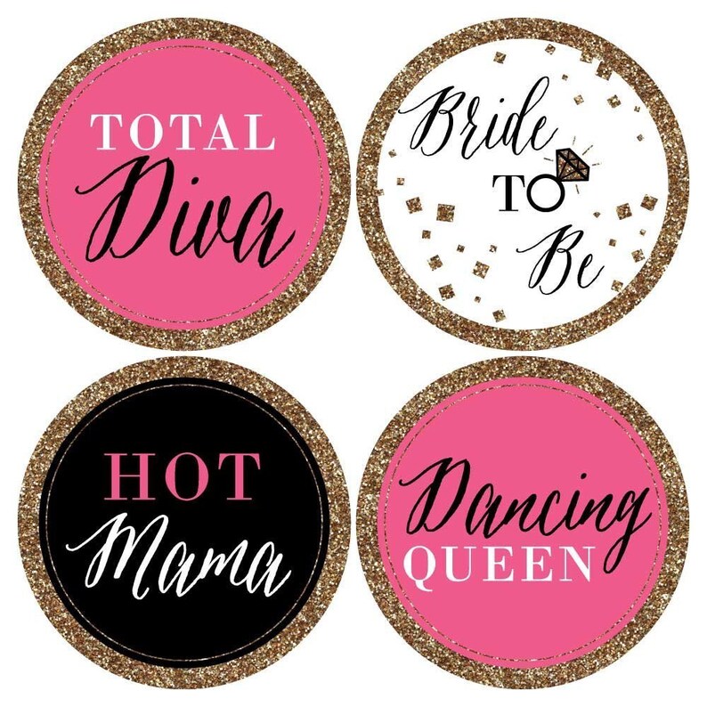 Girls Night Out Bachelorette Party Name Tags Party Badges Sticker Set of 12 image 3