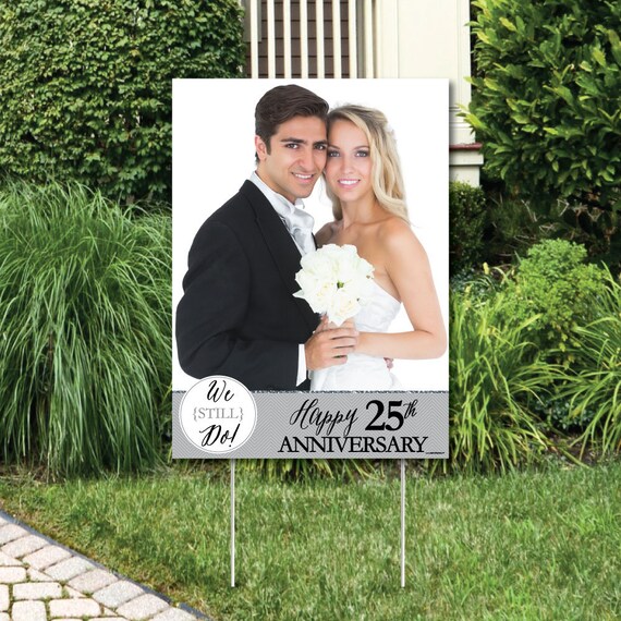 25th Anniversary Photo Yard Sign Wedding Anniversary Party Etsy