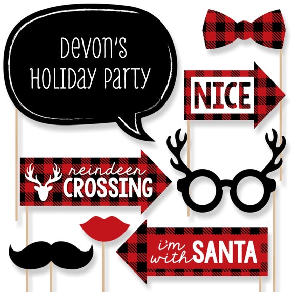 36 Banner Cutouts and Merry Christmas Banner Letters Reindeer Holiday /& Christmas Party Letter Banner Decoration Big Dot of Happiness Prancing Plaid