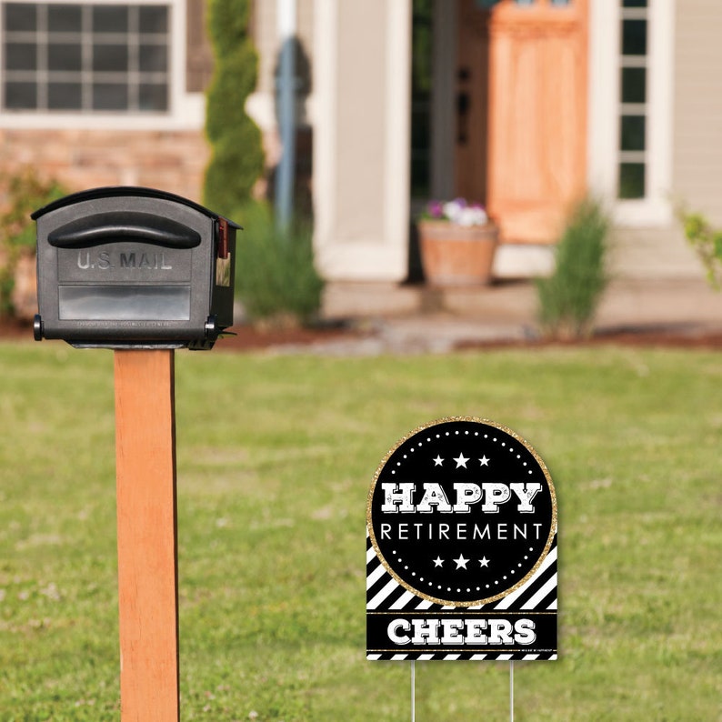 Happy Retirement Outdoor Lawn Sign Retirement Party Yard Etsy