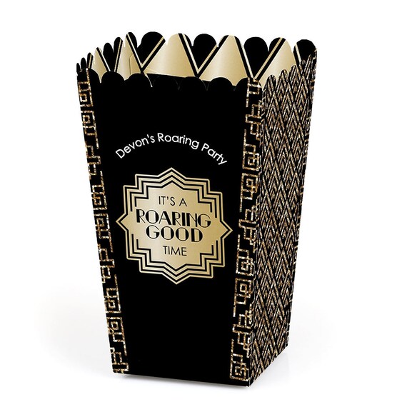Roaring 20s - Popcorn Boxes (12 Pack) - Movie Theatre Style Personalized Popcorn Treat Box - 1920s Art Deco Jazz Favor Box - 2020 Graduation Il_570xn