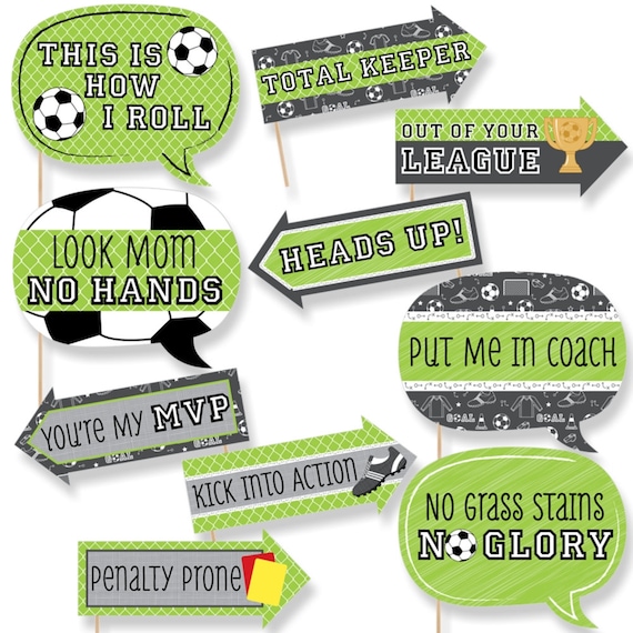 Soccer Photo Booth Props Soccer Birthday Party Photo Booth Prop Kit