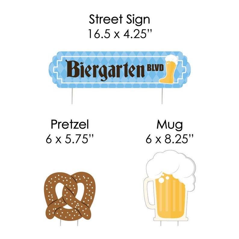 German Beer Festival Yard Signs /& Decorations Street Sign Cutouts Bavarian Festival Street Signs 8 Ct. Oktoberfest