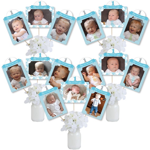 1st Birthday Boy - Fun to be One - First Birthday Party Picture Centerpiece Sticks - Photo Table Toppers - 15 Pieces Il_570xn