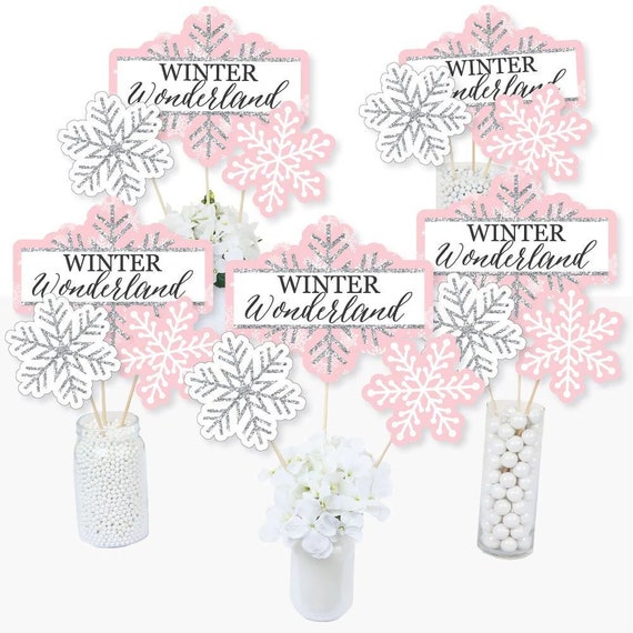 Big Dot of Happiness Pink Winter Wonderland Candy Bar Wrapper