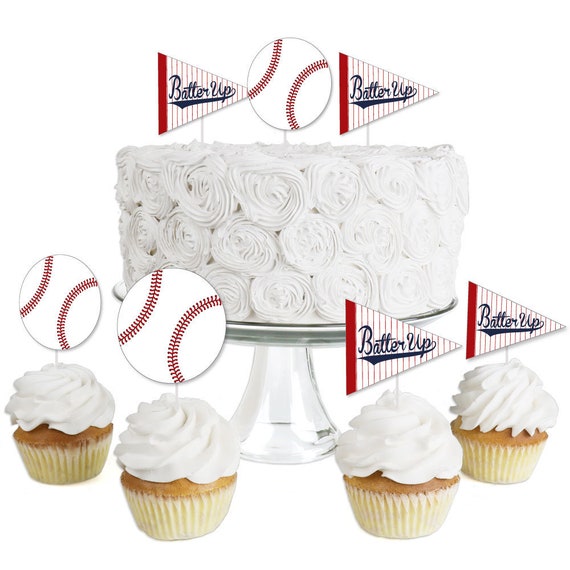 Batter Up - Baseball - Dessert Cupcake Toppers - Baseball Baby Shower or Birthday Party Clear Treat Picks - Baseball Party -Set of 24 Il_570xn