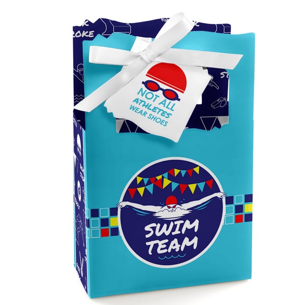 Making Waves - Swim Team - Swimming Party or Birthday Party Favor Boxes - Set of 12